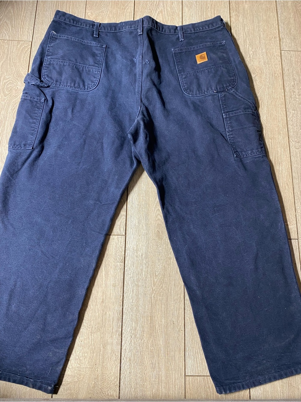Carhartt B11 MDT Navy Duck Canvas Carpenter Work Pants Men's 46x30 Dungaree Fit
